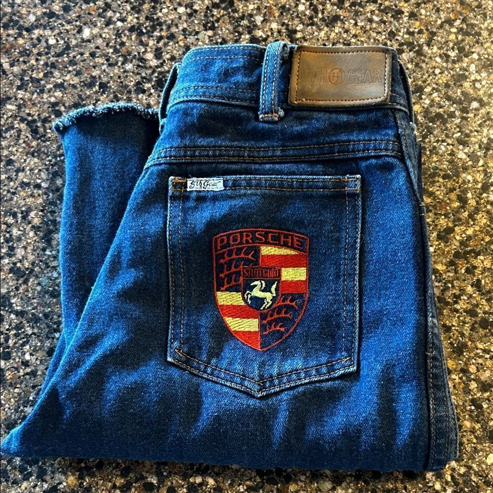 Porsche 5th Gear Wide Leg Raw Hem Jeans - Picture 8 of 8
